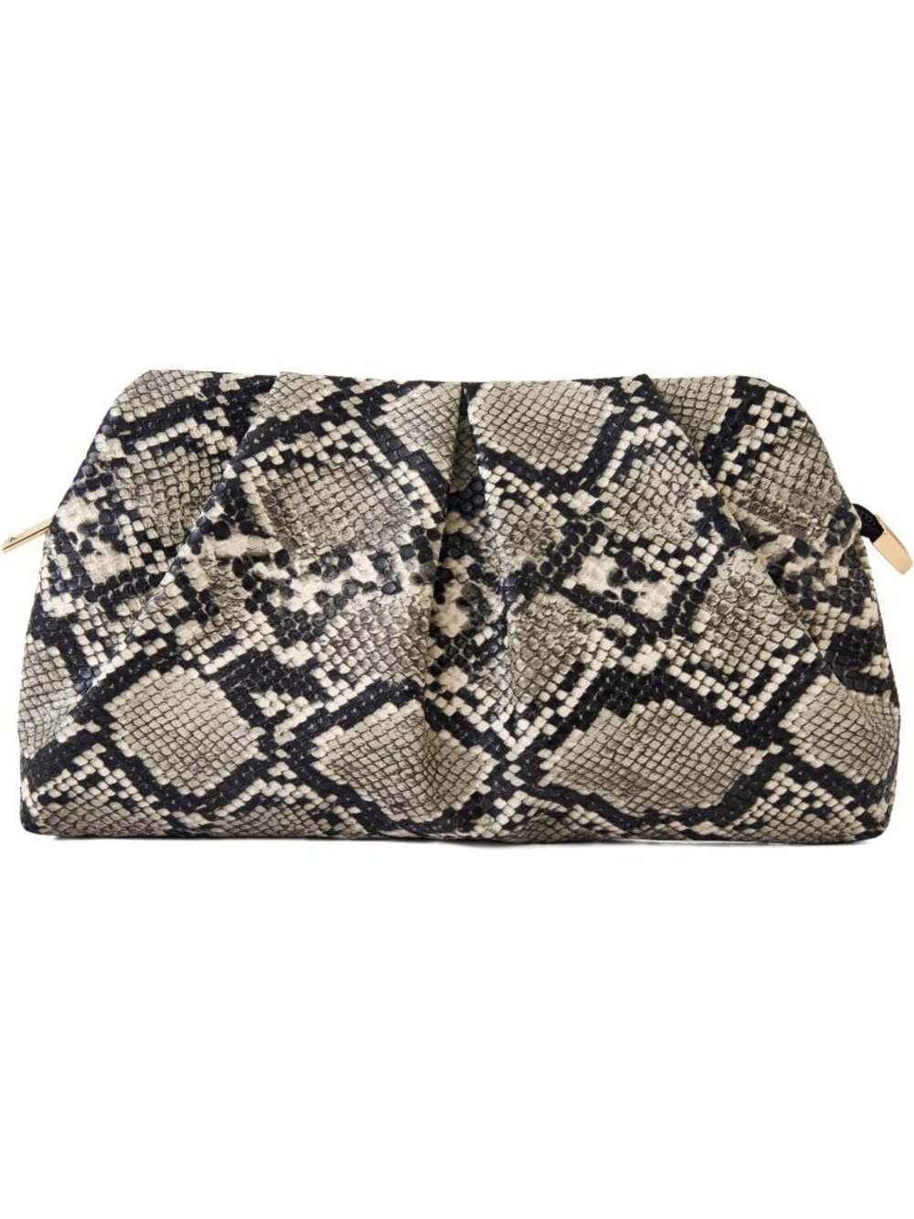 Women's Snakeskin Pleated Formal Clutch Purse Evening Bag Detachable Chain